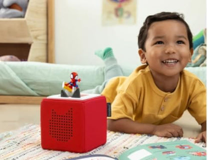 Personagem de áudio Tonies para Toniebox: Homem-Aranha e Seus Incríveis Amigos - Homem-Aranha Quando Crescermos, audiolivro infantil para uso com o reprodutor de música Toniebox.