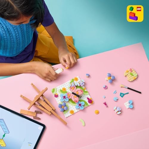 LEGO Creator 3 em 1 Brinquedo de Pintura Decorativa com Arte Floral - Kit de modelo 3D que se transforma em uma moldura ou desenho de flamingo - Decoração DIY para quarto infantil - Presente para meninas e meninos a partir de 8 anos - 31390