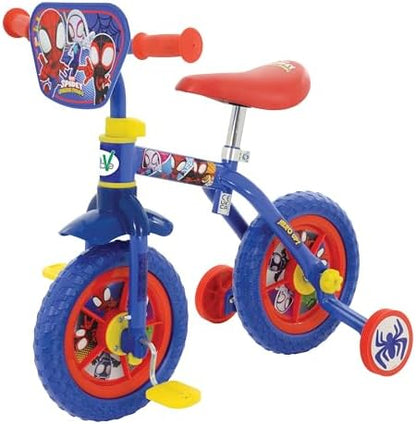 Bicicleta Infantil 2 em 1 do Homem-Aranha e Seus Amigos Incríveis - Bicicleta conversível de treinamento e equilíbrio para meninas e meninos a partir de 2 anos, com pedais e rodinhas removíveis - Bicicletas ajustáveis de 25 cm para crianças