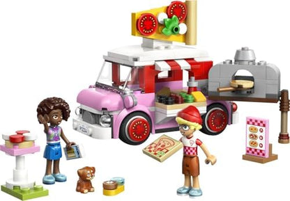 Caminhão de Pizza LEGO Friends - Conjunto de Interpretação de Papéis com 2 Mini Bonecas, Figura de Cachorro e Acessórios de Comida de Brinquedo - Ideia de Presente de Aniversário para Meninas a partir de 6 Anos - 42694