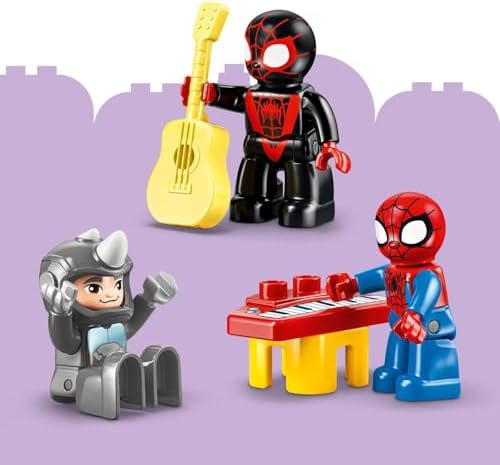 LEGO DUPLO Marvel Team Spidey Webquarters - Brinquedo Educativo para Desenvolvimento da Coordenação Motora em Crianças - Conjunto Montessori - Presente para Meninos a partir de 2 Anos e Fãs do Homem-Aranha e seus Incríveis Amigos - 10464