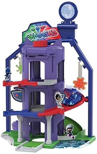 Conjunto de brinquedos Quartel-General dos PJ Masks da Dickie Toys, incluindo Catboy em seu Catcar, diversas funções, estação de atividades dos Heróis de Pijama, para crianças a partir de 3 anos.
