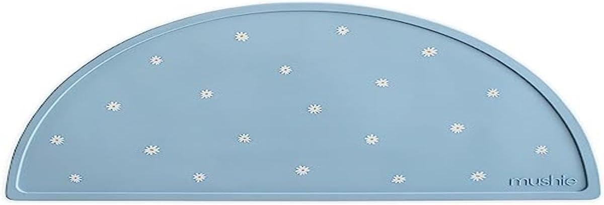 Mushie Tapete de silicone para crianças | Design antiderrapante | Material: Silicone de qualidade alimentar | Fácil de limpar e resistente a manchas | Livre de BPA e ftalatos (Margarida branca)