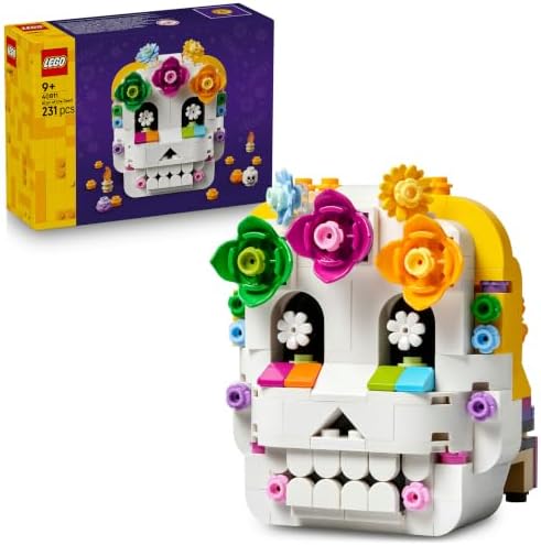 LEGO Altar dos Mortos – Kit de artesanato infantil com caveira, flores artificiais e acessórios de comida – Decoração para o Dia dos Mortos – Ideia de presente para meninos e meninas a partir de 9 anos – 40811