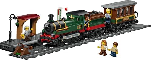 LEGO City Trem a Vapor Vintage - Kit de Modelo STEM - Conjunto com Estação, Trilhos, Controles da Cabine, Sinal de Parada e 5 Minifiguras - Presente de Aniversário para Meninos a partir de 7 Anos - 60511