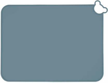 PandaEar Conjunto de 2 jogos americanos de silicone para crianças, jogos americanos para bebês, laváveis, antiderrapantes, tapete portátil para amassar, ideal para mesas de jantar e restaurantes - Azul e Marrom