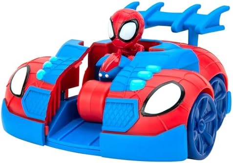 Homem-Aranha e seus Incríveis Amigos Marvel SNF0113 2 em 1 Veículo de Ataque com Lançador de Teias - Brinquedo Essencial para Todos os Fãs do Homem-Aranha