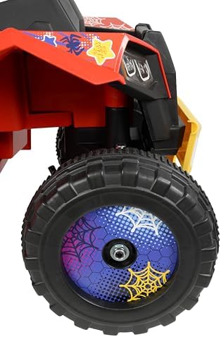 Mini Quadriciclo Infantil do Homem-Aranha - Carrinho Elétrico Infantil Oficial Licenciado - Brinquedo Elétrico 6V - Marchas para Frente e Ré, Pneus Robustos e Adesivos Incríveis dos Amigos, Brinquedo Seguro para Crianças - Brinquedos do Homem-Aranha