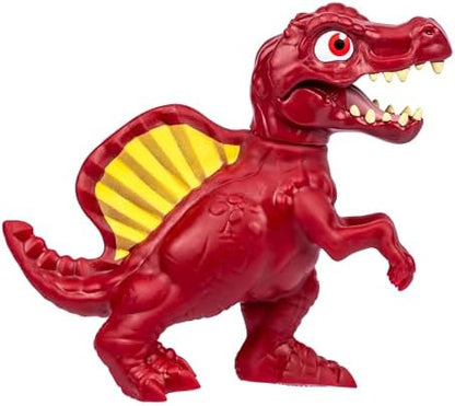 Heróis de Goo Jit Zu Jurassic World Rebirth Dino Rampage Spinosaurus, Super Macio e Elástico, com Mandíbulas Mordedoras em Ação de Ataque