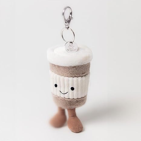 Jellycat Chaveiro divertido Coffee-To-Go, para viagem, tamanho P