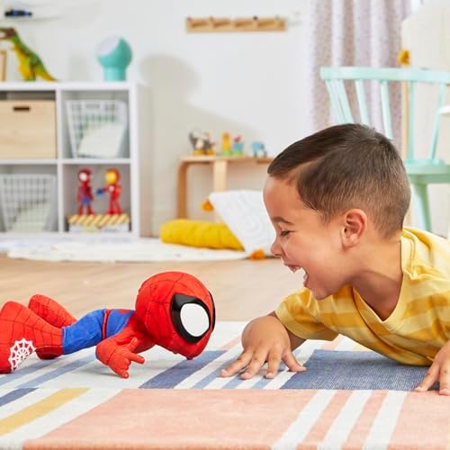 Homem-Aranha e seus Incríveis Amigos Marvel Dança e Rasteja - Brinquedo de Pelúcia Interativo com Sons, Brinquedo Falante do Homem-Aranha para Crianças