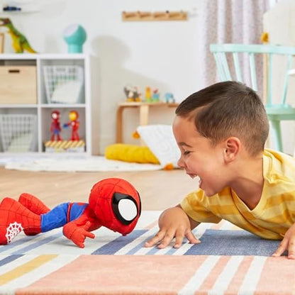 Homem-Aranha e seus Incríveis Amigos Marvel Dança e Rasteja - Brinquedo de Pelúcia Interativo com Sons, Brinquedo Falante do Homem-Aranha para Crianças