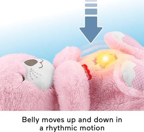 Fisher-Price Brinquedo para Bebê Soothe ‘n Snuggle Lontra, Pelúcia Rosa, Máquina de Som Portátil com Movimento de Respiração e Luzes para Recém-Nascidos a partir de 0 Meses, JLJ33