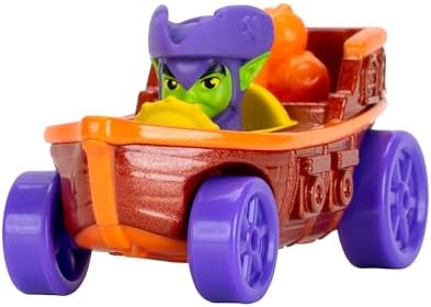 MARVEL Homem-Aranha e Seus Incríveis Amigos Amazing Metals Pacote com 4 - Quatro veículos de metal fundido de 7,6 cm com teias aquáticas e personagens integrados.