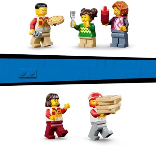 LEGO City Experiência de Entrega de Pizza com Veículos - inclui Carrinho de Brinquedo, Scooter, Drone, Máquina de Arcade e 5 Minifiguras - Ideia de Presente de Aniversário para Meninos a partir de 6 Anos - 60496