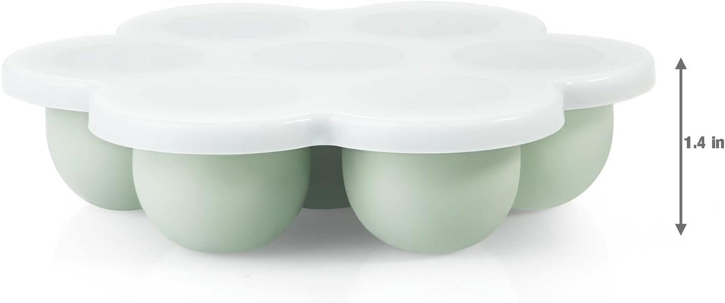 PandaEar Conjunto de 2 Bandejas de Silicone para Congelar Papinhas de Bebê com Tampas, Formas de Gelo para Papinhas de Bebê, Moldes de Silicone para Congelar, Recipiente para Armazenar Papinhas de Bebê,