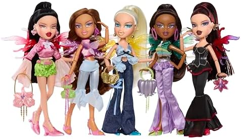 Bratz Fashion Pixiez Jade - Boneca colecionável de fantasia com roupas e acessórios de verdade, asas que se transformam em anel, rosa