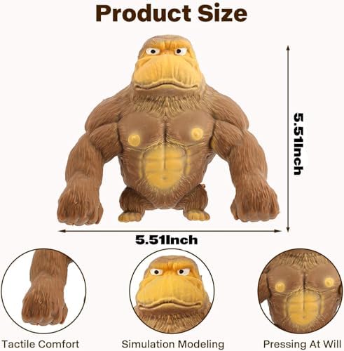 TikTok Macaco - Brinquedo antiestresse engraçado em forma de gorila marrom, aperte e relaxe, presente de Páscoa para crianças e adultos.