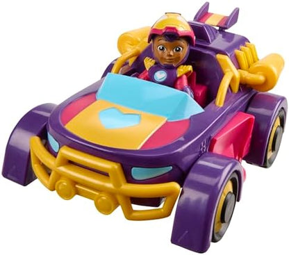 Marvel Homem de Ferro e seus Incríveis Amigos Ironheart - Traje Mecânico e Veículo 2 em 1, Figura de Ação e Veículo de Brinquedo, Roxo