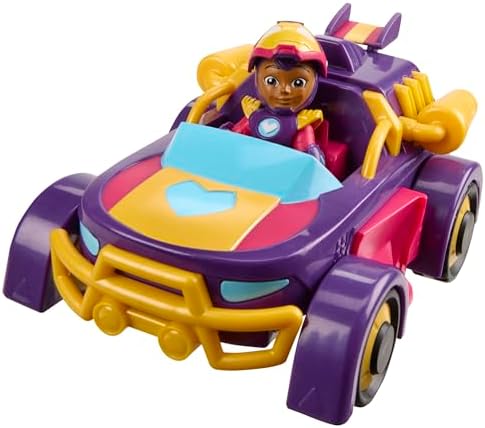 Marvel Homem de Ferro e seus Incríveis Amigos Ironheart - Traje Mecânico e Veículo 2 em 1, Figura de Ação e Veículo de Brinquedo, Roxo