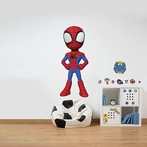 Adesivos de parede removíveis RoomMates RMK4924GM do Homem-Aranha e seus Incríveis Amigos, nas cores vermelho, amarelo, azul, verde, laranja e roxo.