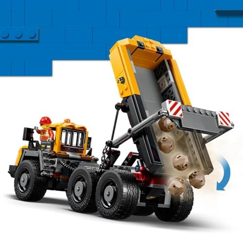 LEGO City Caminhão Basculante e Pá Carregadeira - Veículos de Construção com Funções Interativas e 3 Minifiguras - Presente de Aniversário STEM para Meninos a partir de 8 Anos - 60494