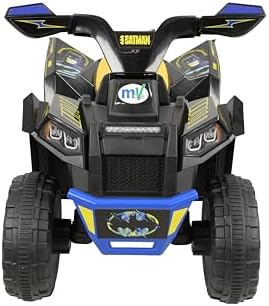 Mini Quadriciclo Infantil Batman - Produto Oficial Licenciado - Brinquedo Elétrico Infantil 6V - Marchas para Frente e Ré, Pneus Robustos e Adesivos Incríveis dos Amigos