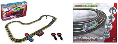 Scalextric Micro Scalextric - Conjunto de corrida de super velocidade Lamborghini vs Porsche - Conjuntos de corrida movidos a bateria, pistas de corrida de slot car