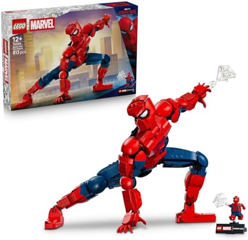 LEGO|Marvel Figura de Ação do Homem-Aranha - Brinquedo de Super-Herói com Minifigura Colecionável para Decoração de Quarto - Presente para Meninos a partir de 12 Anos e Fãs Adolescentes de Filmes - 76346