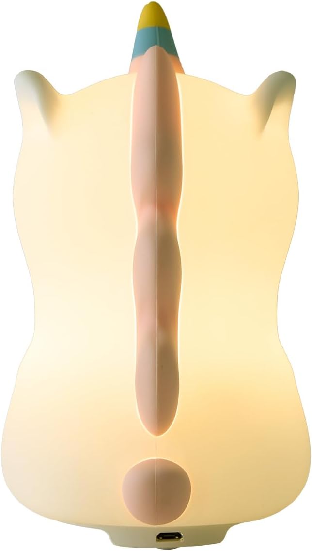 Groov-e Cuties - Rainbow Unicorn - Luz noturna LED que muda de cor com temporizador de 30/60 minutos - 7 cores - Toque para usar - Bateria recarregável de 12 horas ou alimentada por USB - para bebês, crianças pequenas e crianças