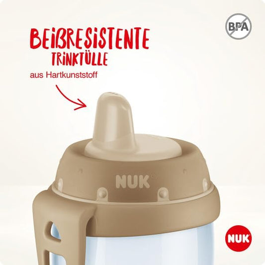 NUK First Choice+ Kiddy Cup Copo Infantil | 12 meses+ | Bico temperado à prova de vazamentos | Clipe e tampa protetora | Sem BPA | 300ml | Disney Lion King (10255659) (a embalagem pode variar)