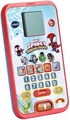 VTech 554403 Homem-Aranha e Seus Amigos Incríveis: Telefone Educativo do Homem-Aranha, Brinquedo Educativo para Desenvolvimento da Linguagem, Adequado para Meninos e Meninas de 2, 3, 4 e 5 Anos, Versão em Inglês, Vermelho