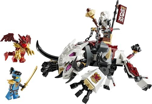 LEGO NINJAGO Zilvar e Grimtak, a Besta Dragão - Brinquedo Ninja com Figura de Ação, 3 Minifiguras incluindo Kai e Nya - Presente de Aniversário para Meninos a partir de 7 Anos e Fãs de Dragões - 71863