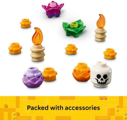 LEGO Altar dos Mortos – Kit de artesanato infantil com caveira, flores artificiais e acessórios de comida – Decoração para o Dia dos Mortos – Ideia de presente para meninos e meninas a partir de 9 anos – 40811