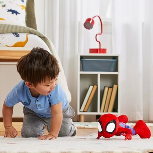 Homem-Aranha e seus Incríveis Amigos Marvel Dança e Rasteja - Brinquedo de Pelúcia Interativo com Sons, Brinquedo Falante do Homem-Aranha para Crianças