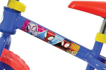 Bicicleta de Equilíbrio Disney Homem-Aranha e Seus Incríveis Amigos | Bicicleta de Empurrar para Meninos e Meninas de 30 cm com Rodas Acendidas | Produto Oficial Licenciado | Altura Ajustável para Crianças | Idade 2+