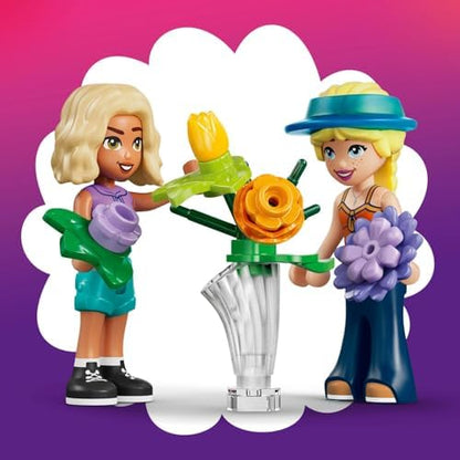 LEGO Friends Loja de Flores Criativa - Brinquedo em Miniatura com Flores Artificiais, Buquês, 2 Mini Bonecas, Bicicleta e Acessórios - Presente de Aniversário para Meninas a partir de 7 Anos - 42693