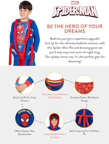 Conjunto de roupão infantil Marvel Homem-Aranha