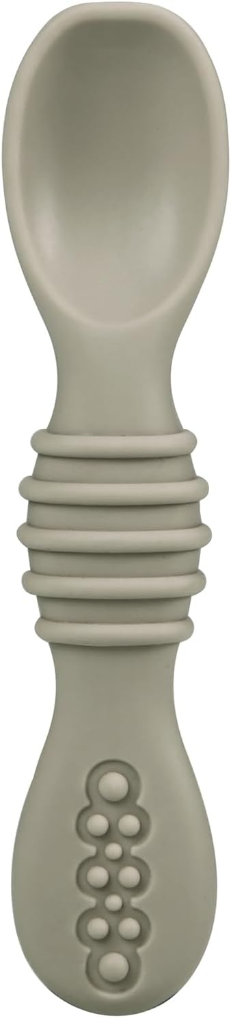 PandaEar Conjunto de 3 Tigelas com Ventosa para Bebê com 3 Colheres, Tigela de Silicone Fixa para Alimentos, Suprimentos para Introdução Alimentar para Bebês e Crianças Pequenas, Livre de BPA (Marrom Linho Bege)