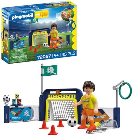 Playmobil | My Life | Estação de Treino de Futebol | Campo de Treino com Parede de Alvo e Mecanismo de Chute | Brinquedo de Futebol para Crianças a partir de 4 Anos | 72057
