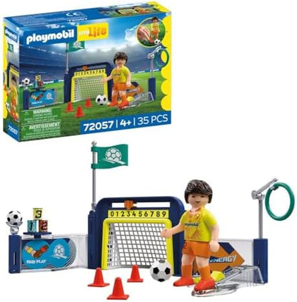 Playmobil | My Life | Estação de Treino de Futebol | Campo de Treino com Parede de Alvo e Mecanismo de Chute | Brinquedo de Futebol para Crianças a partir de 4 Anos | 72057