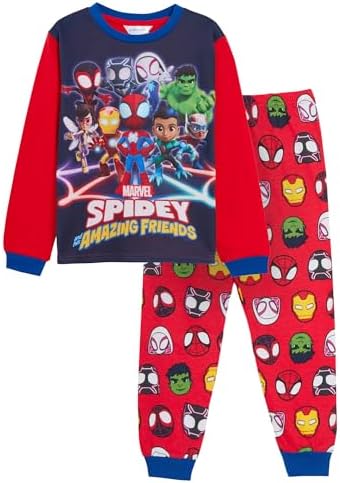 Pijama Infantil do Homem-Aranha e Seus Incríveis Amigos, Conjunto com Hulk, Homem de Ferro, Pantera Negra, Gwen Stefani e Miles Morales