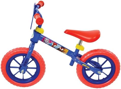 Bicicleta de Equilíbrio Disney Homem-Aranha e Seus Incríveis Amigos | Bicicleta de Empurrar para Meninos e Meninas de 30 cm com Rodas Acendidas | Produto Oficial Licenciado | Altura Ajustável para Crianças | Idade 2+