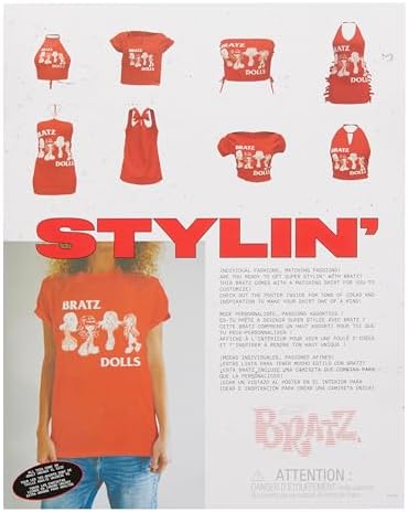 Bratz Stylin' Jade - Boneca Fashion com Camiseta Personalizável para Você, Acompanha Acessórios, Brinquedo Fofo para Meninas