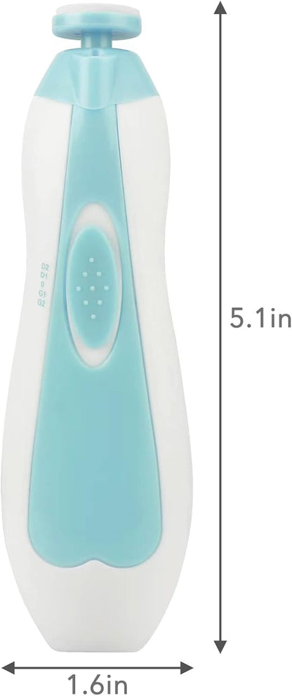 PandaEar Aparador de Unhas Elétrico para Bebês, Kit com 6 Lixas de Reposição Extras (Azul)
