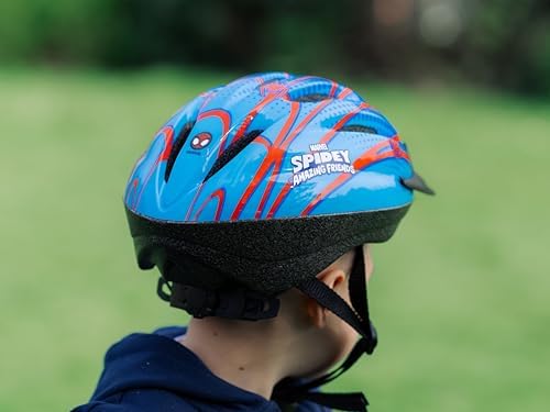 Capacetes de bicicleta infantis oficiais da Disney e Marvel | Capacete de segurança ajustável para crianças de 3 a 12 anos (50 a 54 cm) | Frozen, Stitch, Minnie Mouse, Homem-Aranha – Ideal para ciclismo, patinete e skate.
