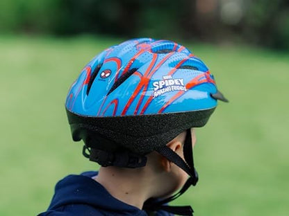 Capacetes de bicicleta infantis oficiais da Disney e Marvel | Capacete de segurança ajustável para crianças de 3 a 12 anos (50 a 54 cm) | Frozen, Stitch, Minnie Mouse, Homem-Aranha – Ideal para ciclismo, patinete e skate.