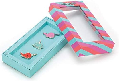 Jellycat Conjunto de 3 alfinetes de esmalte Narwhal 'Seas the Day'