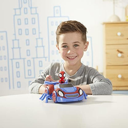 Homem-Aranha e seus amigos incríveis - Figura de ação Marvel Change 'N Go Web-Crawler e Homem-Aranha, veículo 2 em 1, figura de 10 cm, para crianças a partir de 3 anos