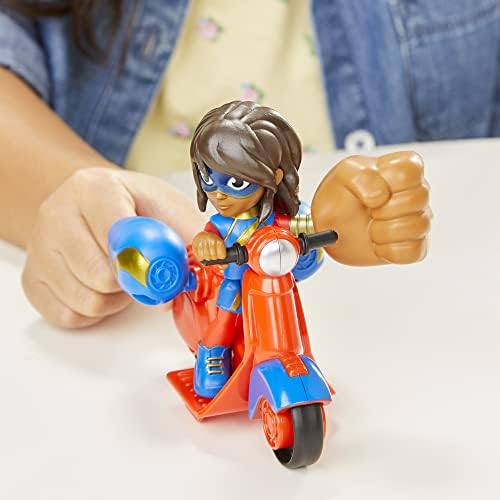 Homem-Aranha e seus Incríveis Amigos Marvel - Figura de Ação da Ms. Marvel e Moto Gigante, Brinquedo Pré-escolar para Crianças a partir de 3 Anos